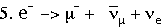 elektron geeft muon, anti-muon-neutrino, elektron-neutrino