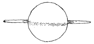Saturnus met dunne ring