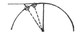 Fig. 3: halve cirkel, 2 bollen, stralen, raaklijn