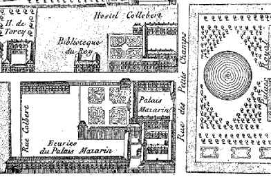 detail van plattegrond, Parijs eind 17e eeuw