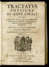 Tractatus Physicus de motu locali, titelpagina