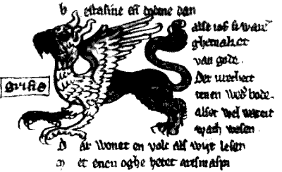 handschrift met getekende griffioen