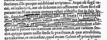 onderstreping in boek van Argenterio