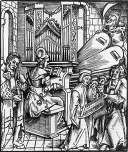 orgel met grote blaasbalgen