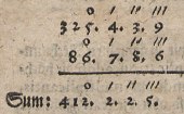 325&deg;.4'.3''.9''' + 86&deg;.7'.8''.6'''