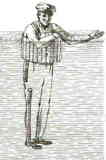 man met drijfvest in water