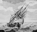 schip op woelige zee